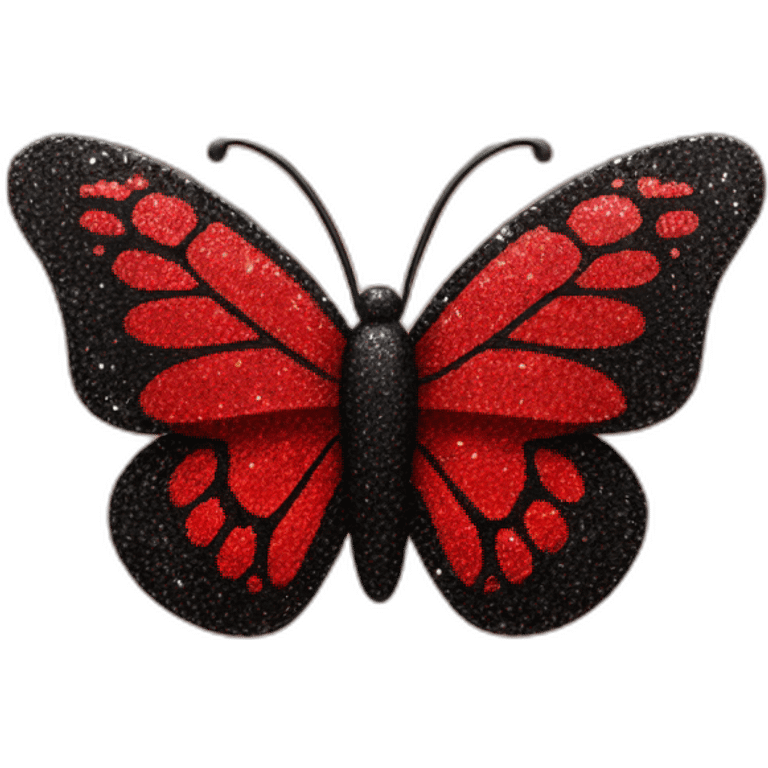 red and black glitter butterfly emoji