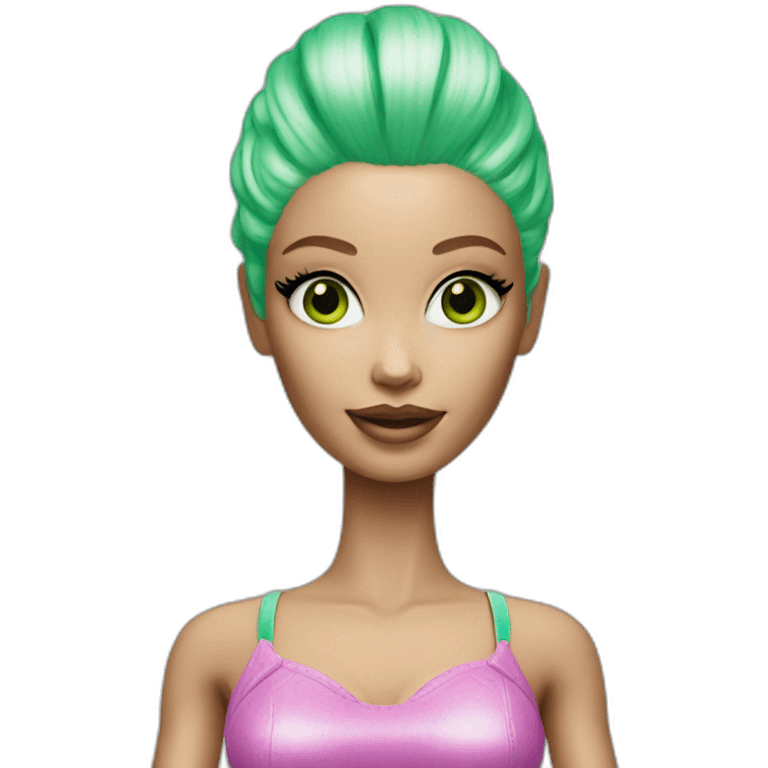 Alien Barbie with green skin emoji