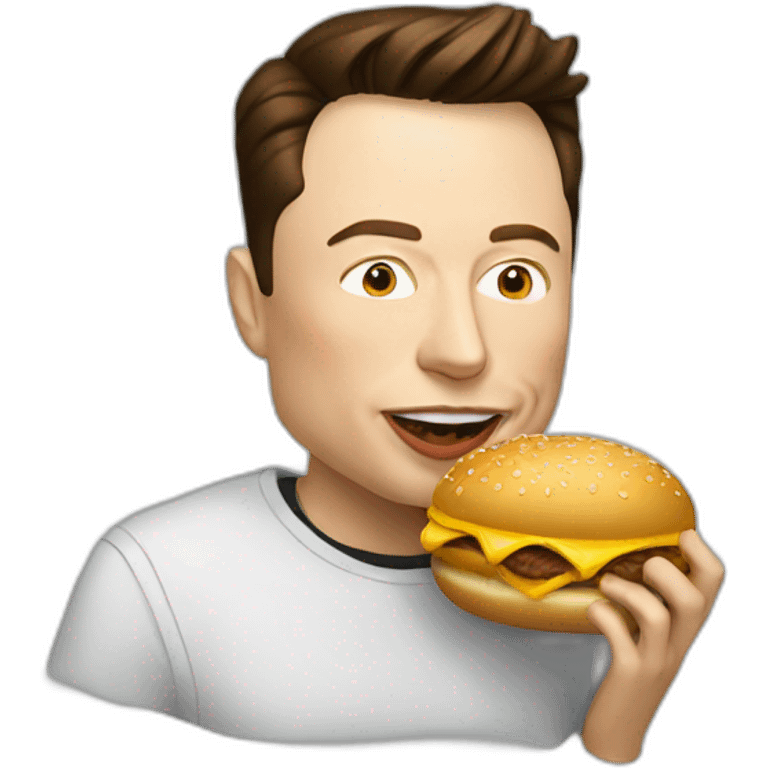 elon musk eating mcdonald emoji