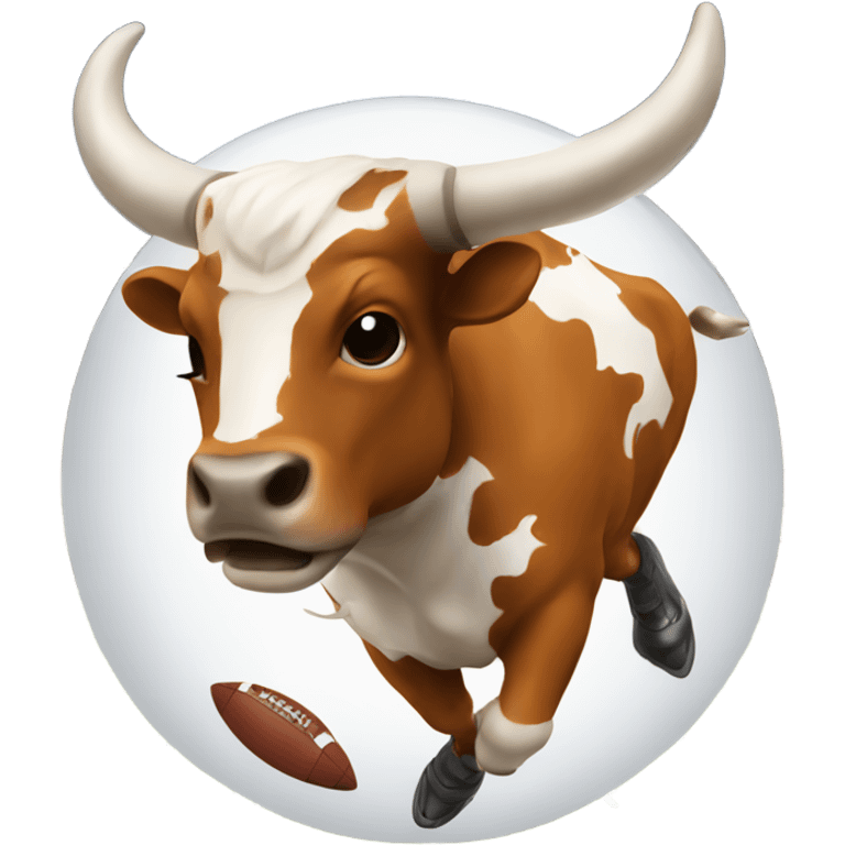 Longhorn mascot playing football emoji