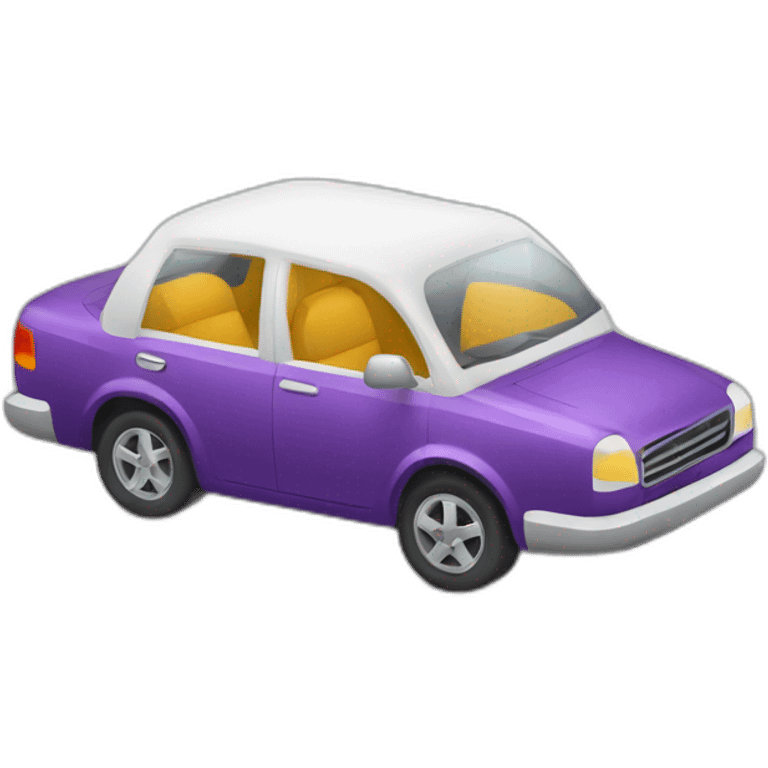 voiture qui roule sur un avion emoji