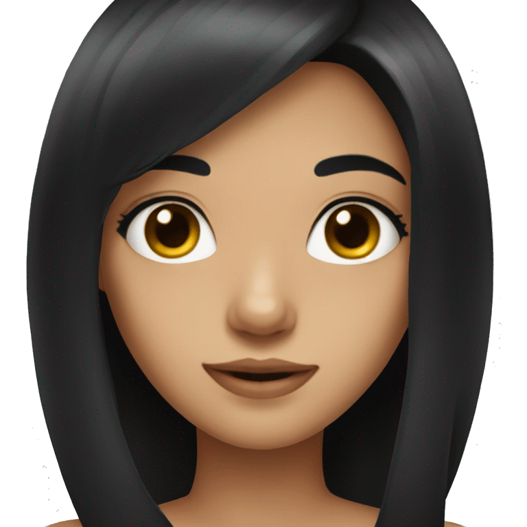 Cute girl with black hair emoji