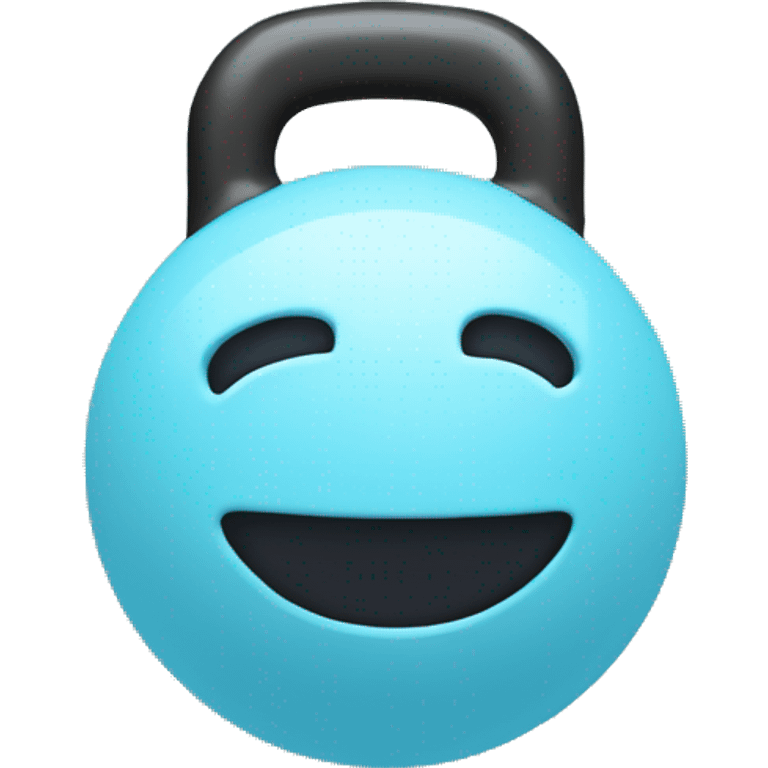 Light blue colored bumbell weight emoji