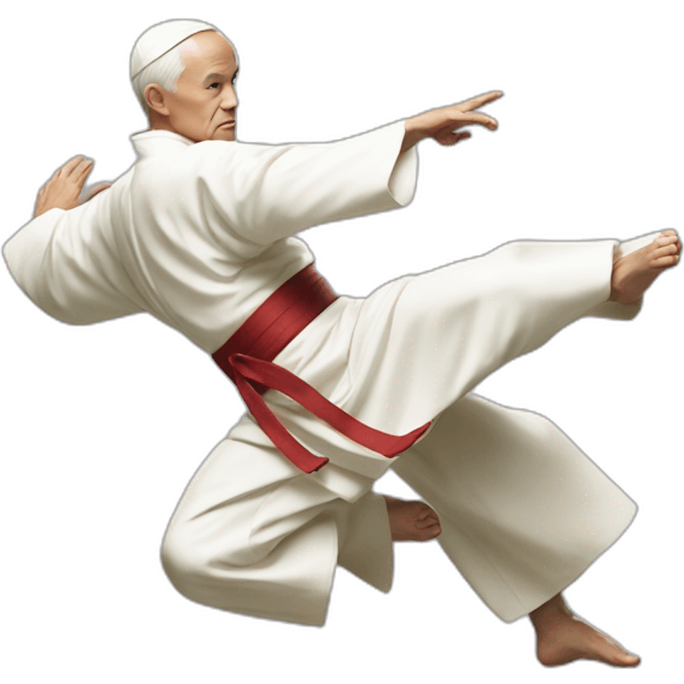 Pope kung fu kick emoji