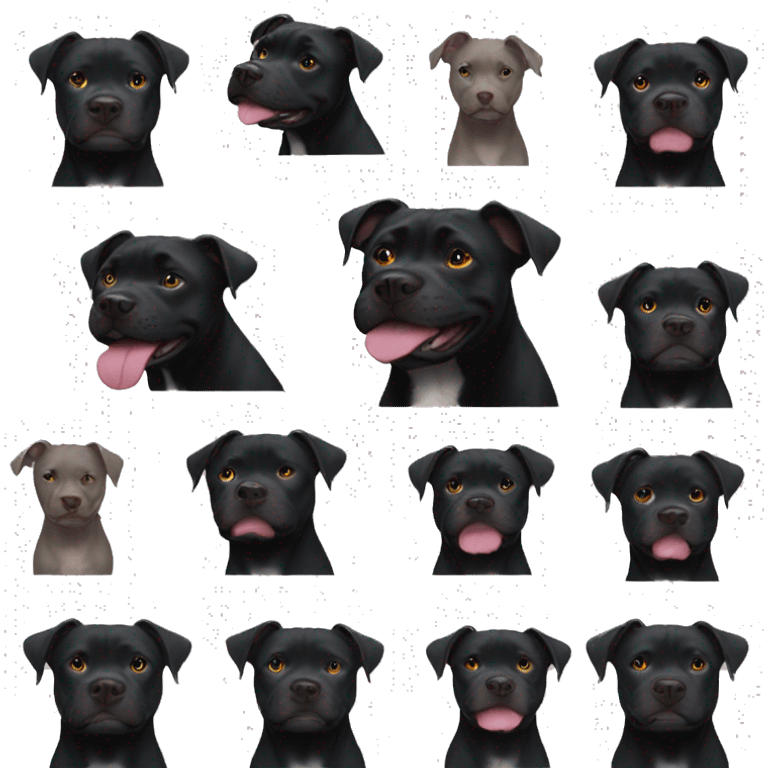 Black pitbull with Grover emoji