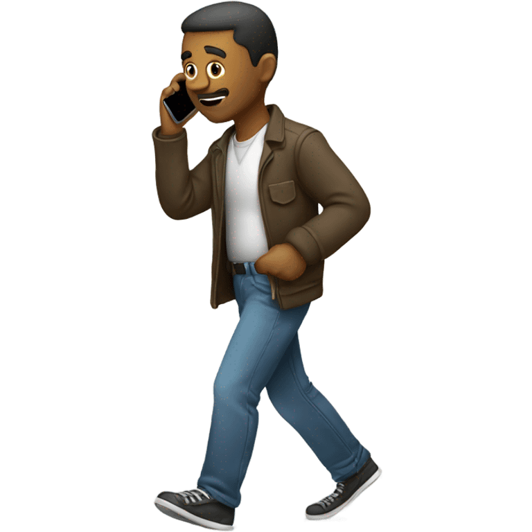 Man on cell phone walking  emoji