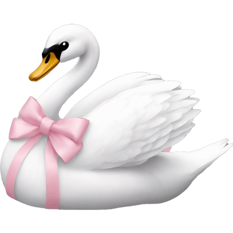 swan with light pink bow emoji