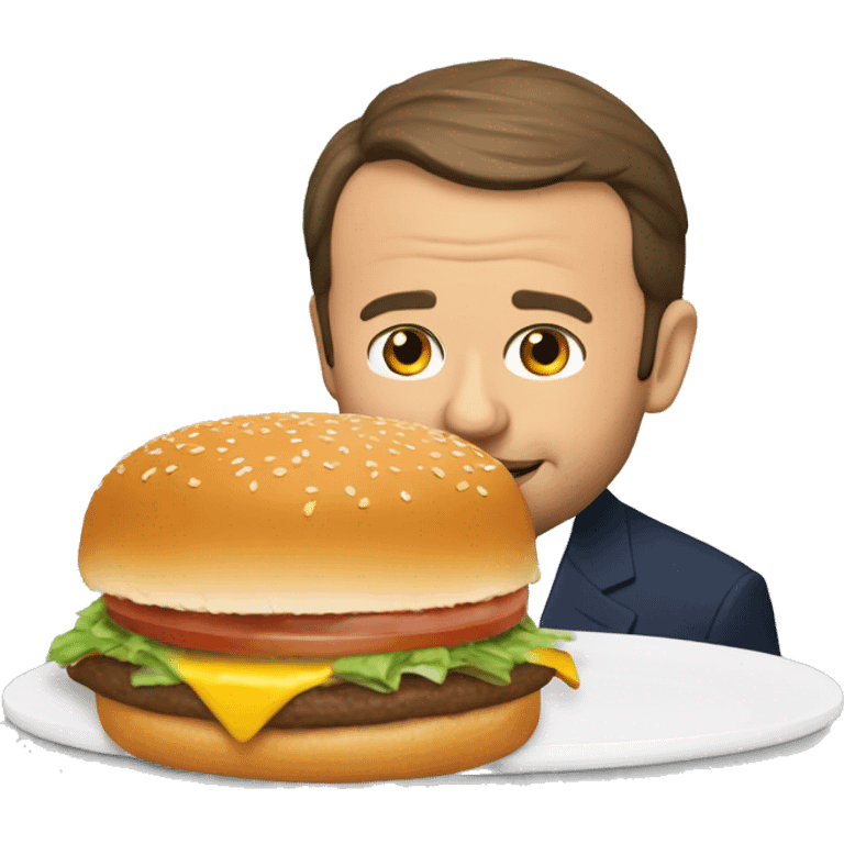 Macron qui mange un burger emoji