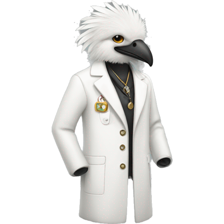 White coat with feathers emoji