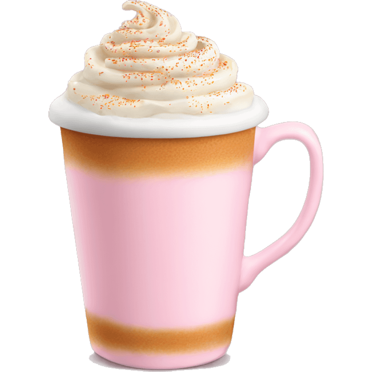 Light pink pumpkin latte with Sprinkling emoji