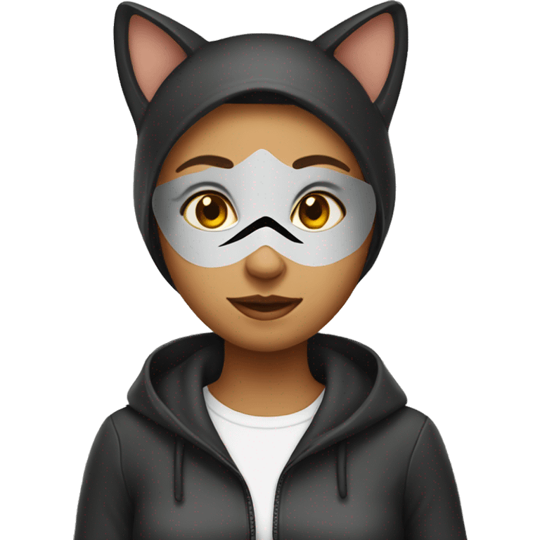 Woman dressed as a cat emoji