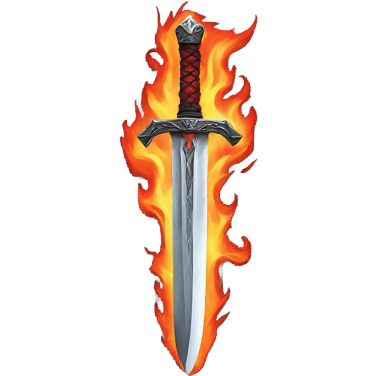 Sword with red flames emoji