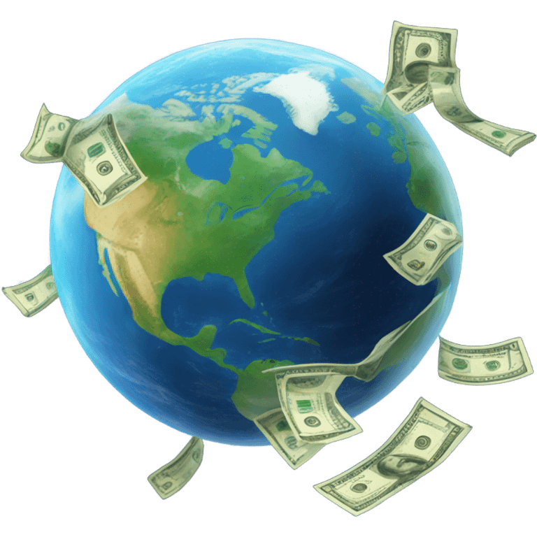 Money orbiting the earth emoji