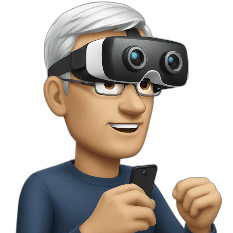 tim cook with VR emoji