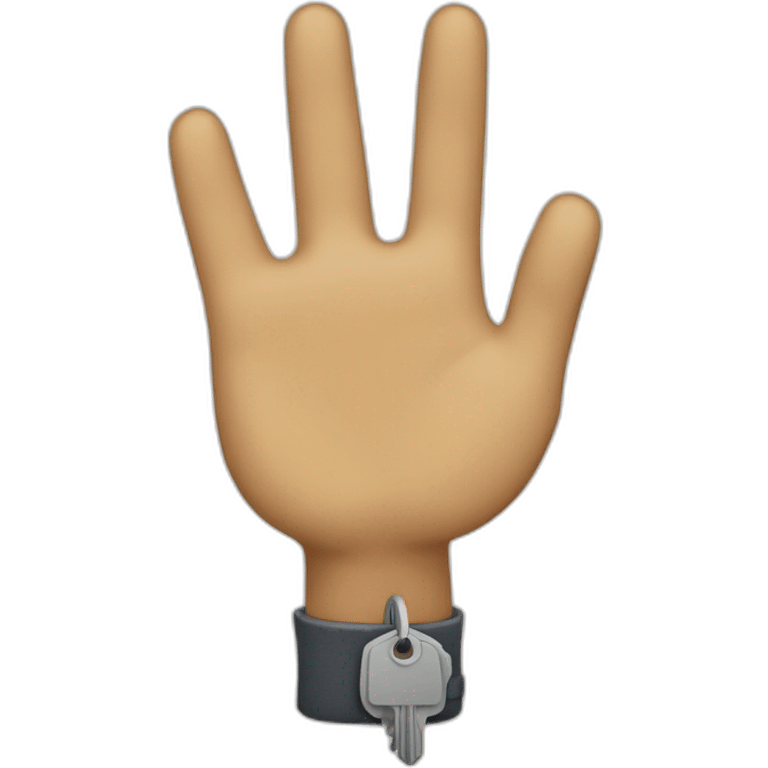 mano con llave emoji