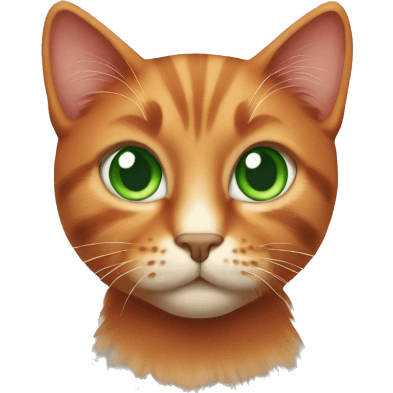 A red-haired cat with green eyes emoji