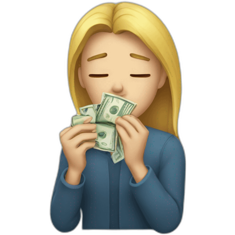 A person crying money emoji