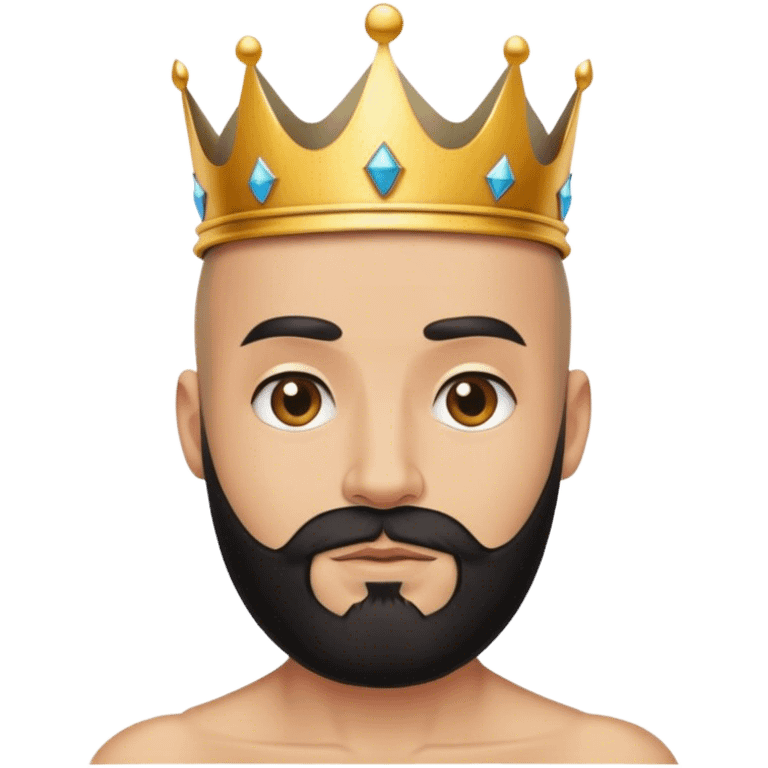 bald guy with black beard and a crown emoji