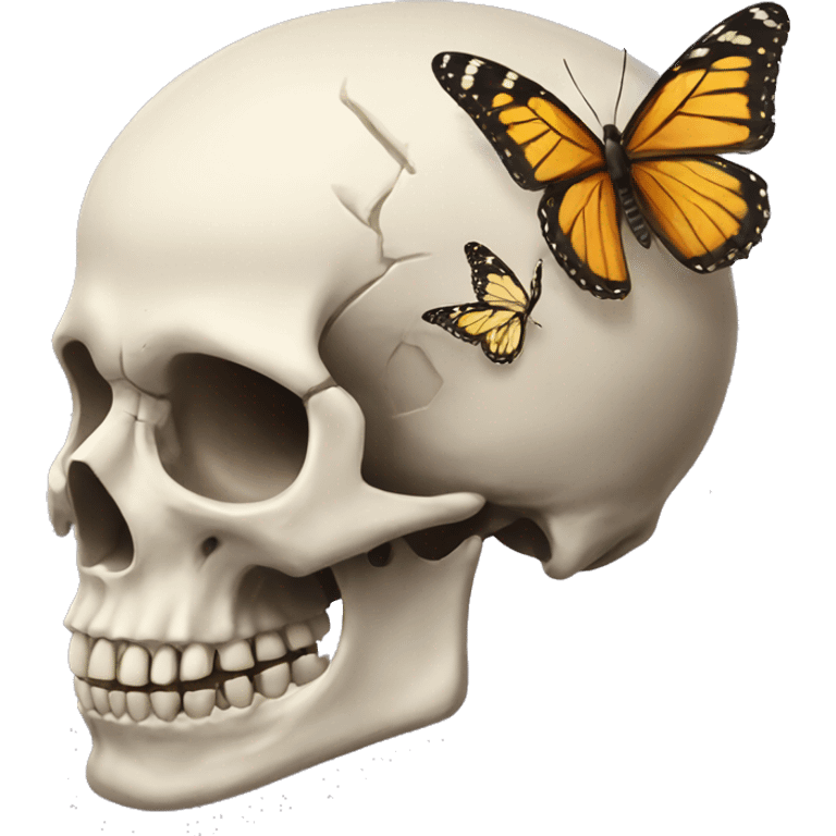 Skull with butterfly  emoji