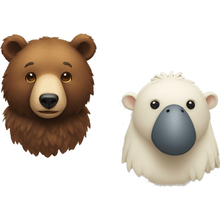 A bear and a dodo side by side emoji