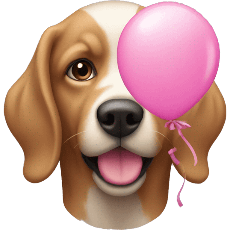 faut un ballon en chien rose  emoji