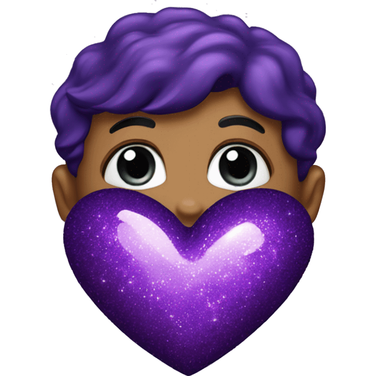 Dark Purple Heart with glitter  emoji