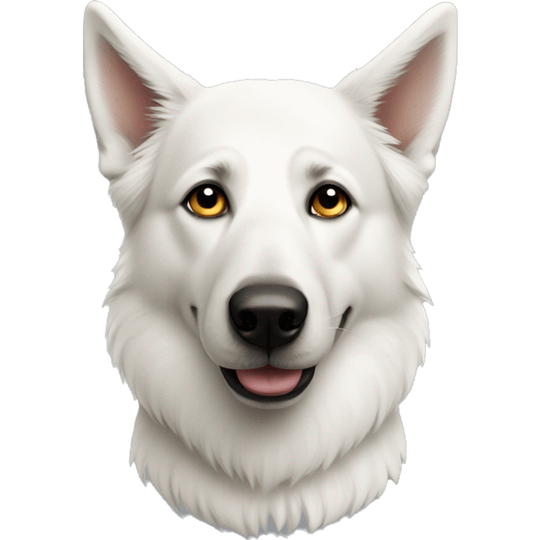 White shepherd with black eyes  emoji