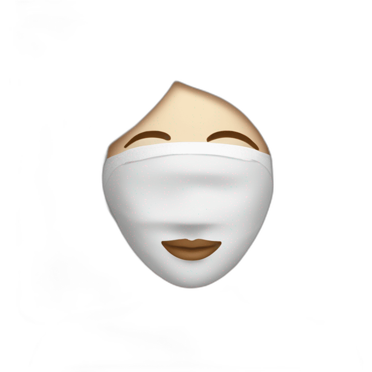 white girl with spa mask on full face relaxing emoji