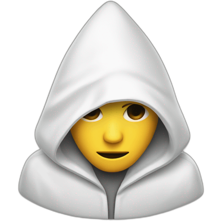 White hooded figure with a pointed hat emoji