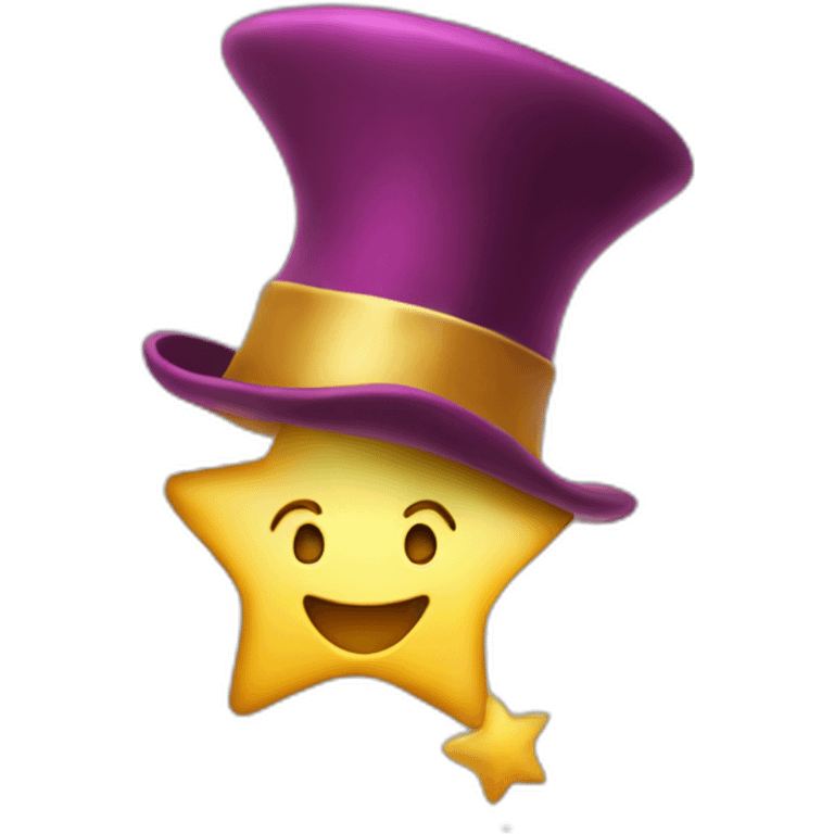 star jumping out of a magic hat without face emoji