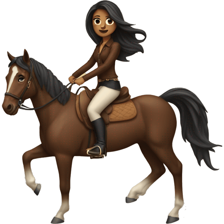 Cheryl riding a horse emoji