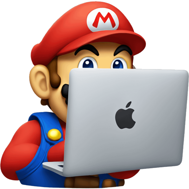 mario with macbook emoji