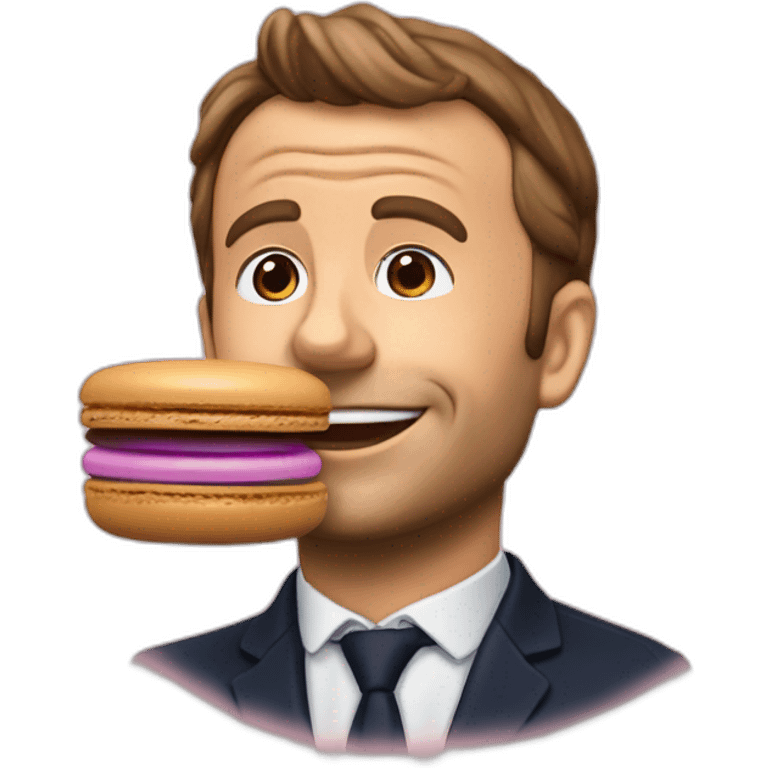 Macron qui mange des macarons emoji