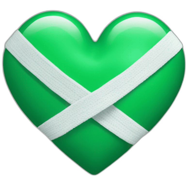 Two-Green-heart-with-white-bandage emoji