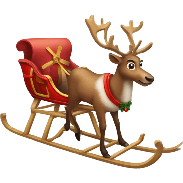 Reindeer on sleigh emoji