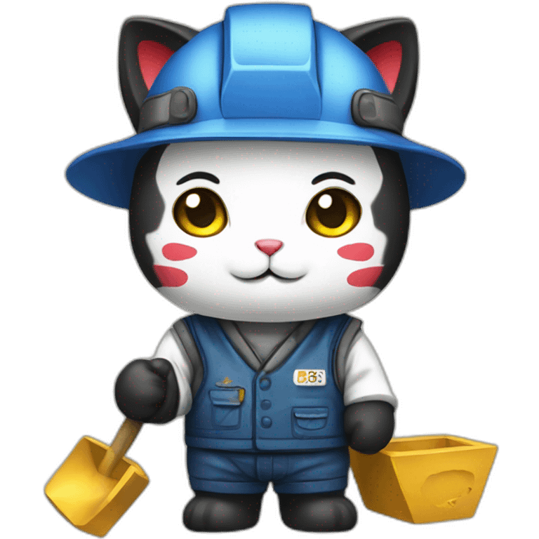 maneki neko mining worker  emoji