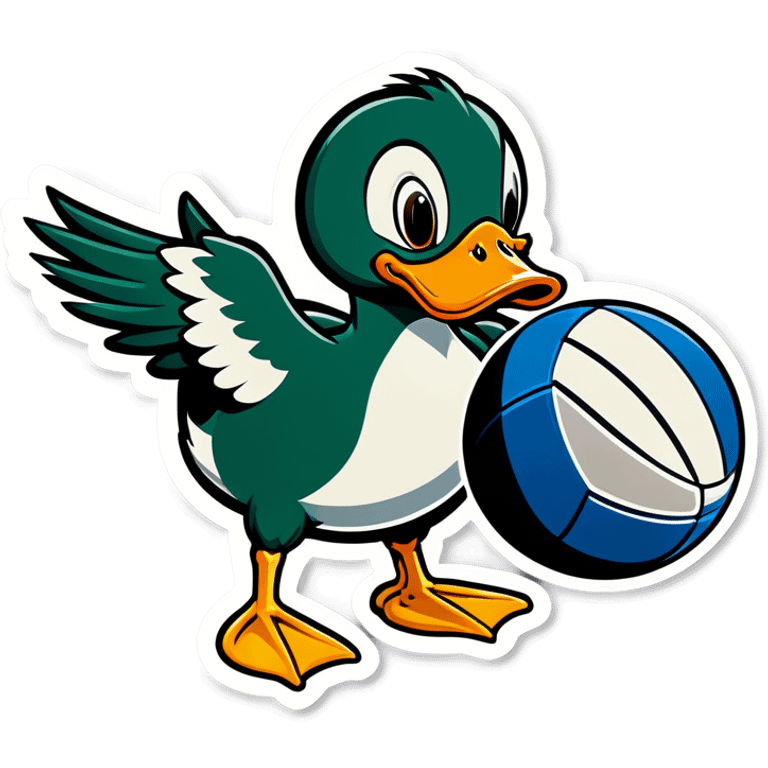 Duck playing volleyball  emoji