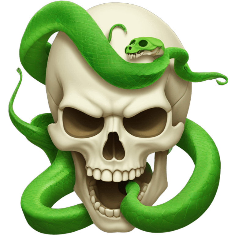 skull with open mouth green snake emoji