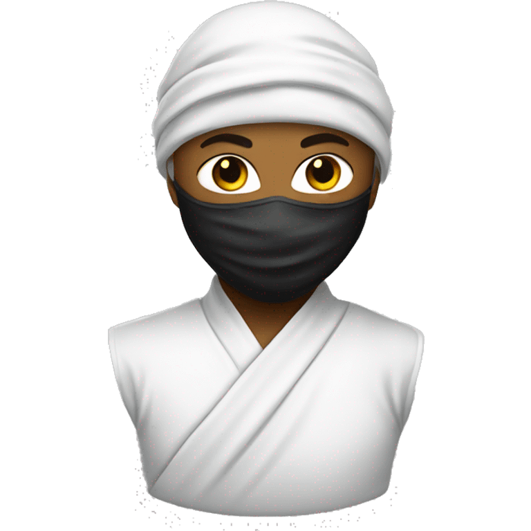  Ninja with white dress face mask emoji