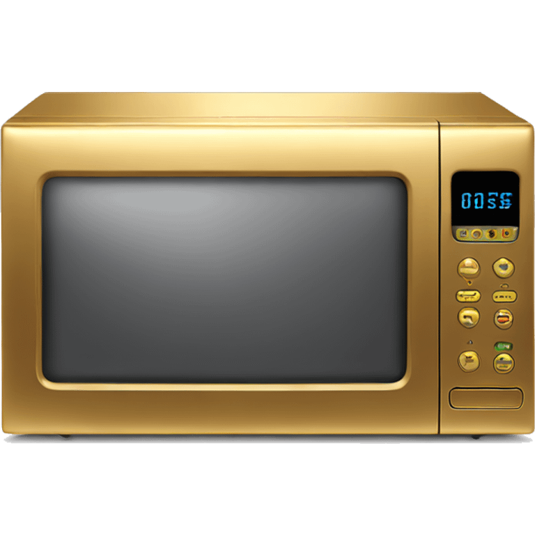 Realistic metallic gold microwave.  emoji