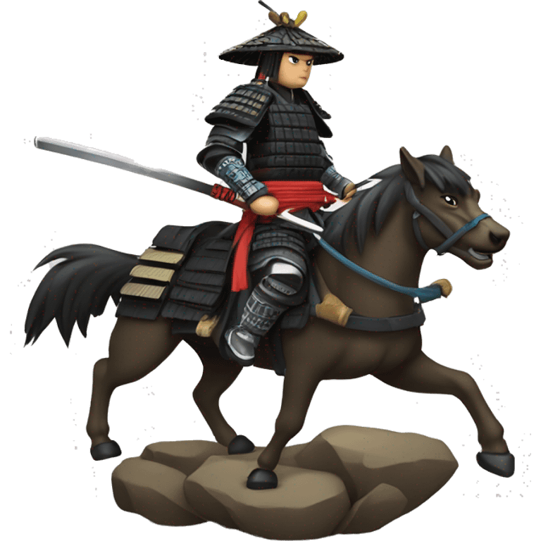 shogun samurai on wild wolf emoji