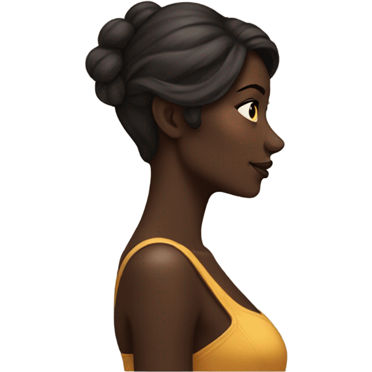 dark-skinned beauty looking back emoji