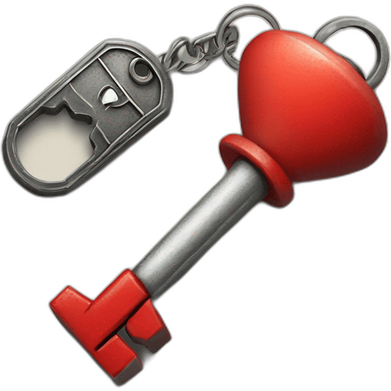 Old silver key and red buoy key ring emoji