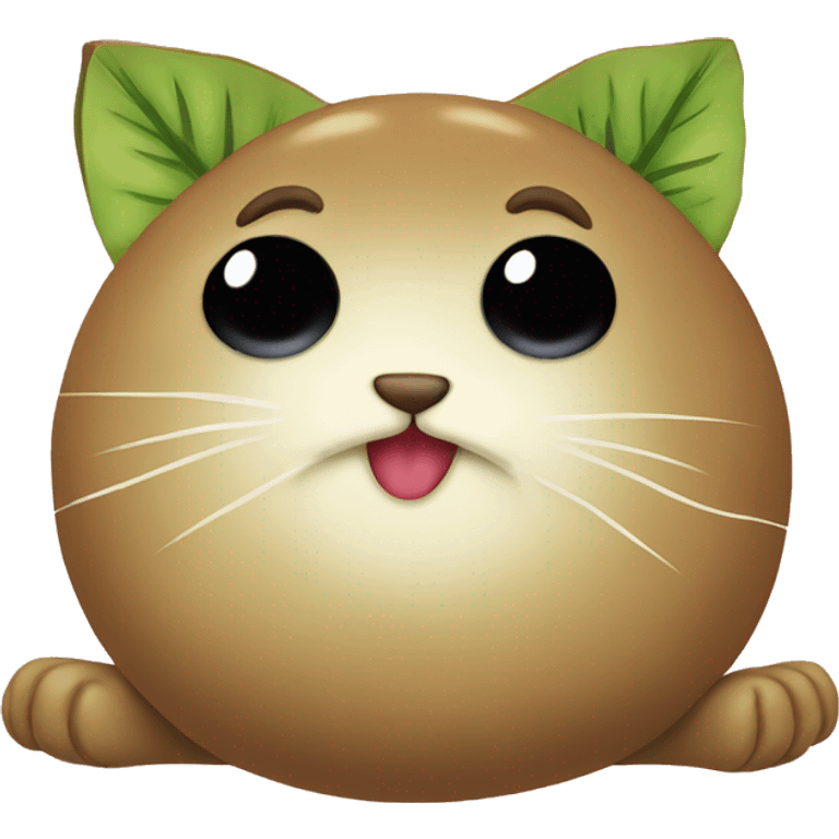 Kiwi fruit cat in love  emoji