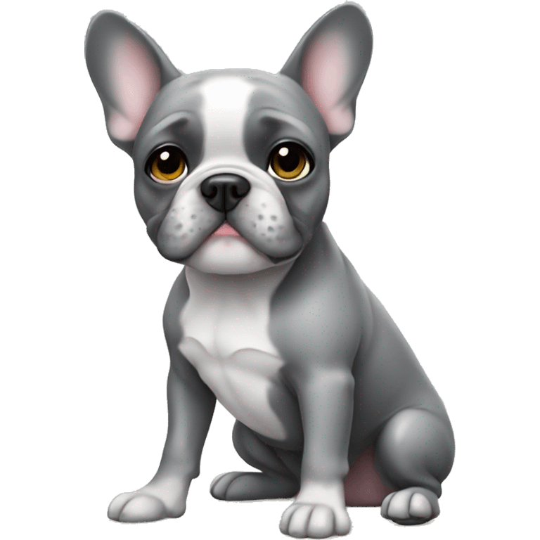 Frenchbulldog girl gray emoji