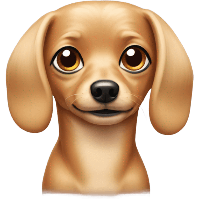 Chiweenie with a wig on emoji