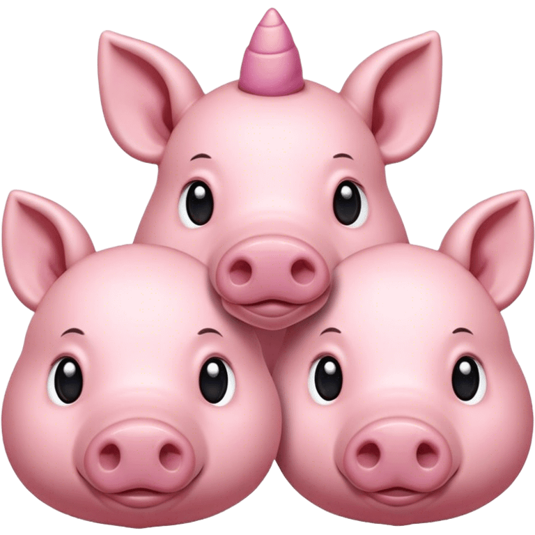 Tête de cochons licornes  emoji