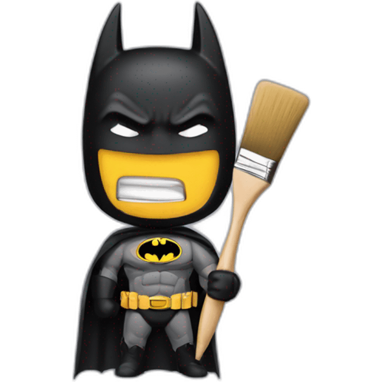 Batman with a paintbrush in his hand emoji