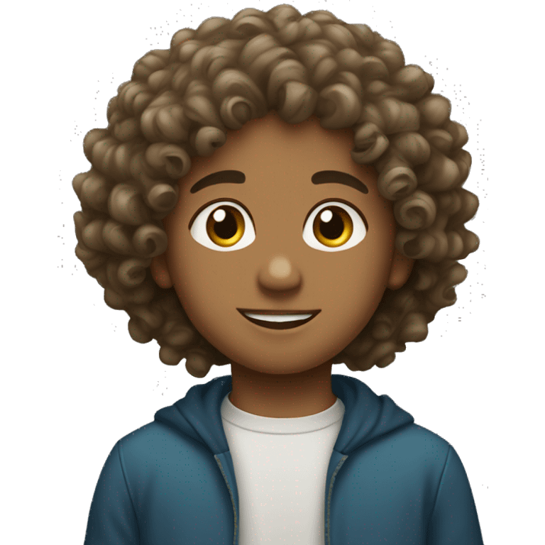 Muslim, young boy with curly hair. emoji