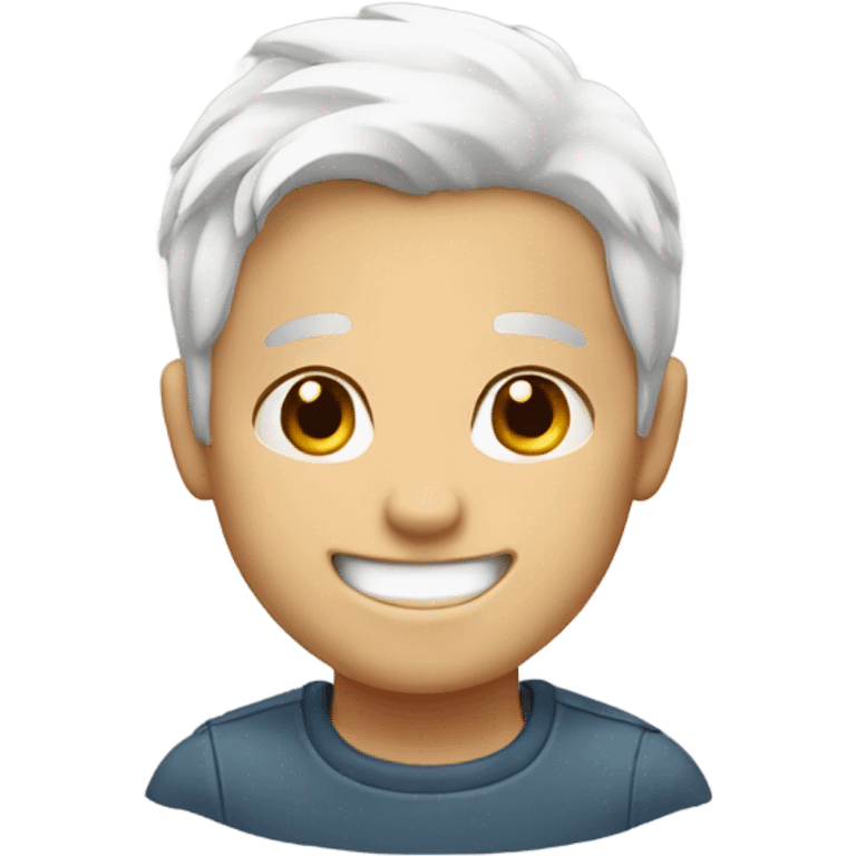 smiling boy with white hair emoji